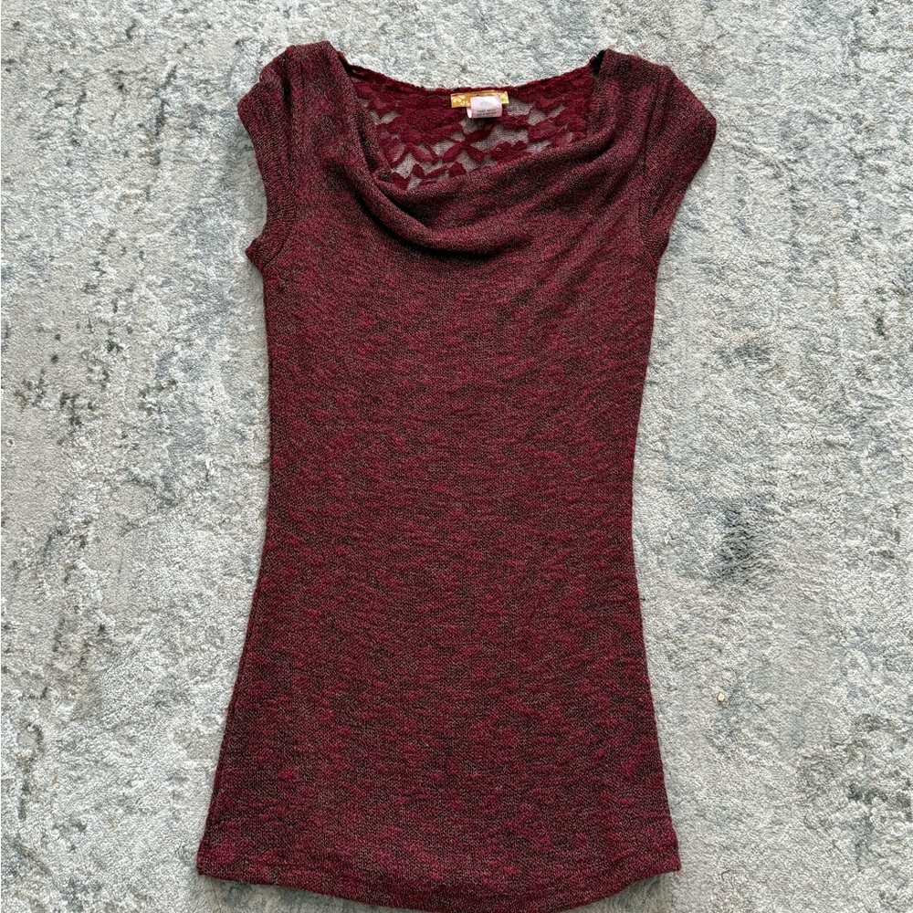Finesse Deep Red Lace Top